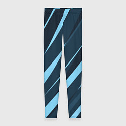 Леггинсы женские Тёмный бирюзовый контрастные полосы, цвет: 3D-принт
