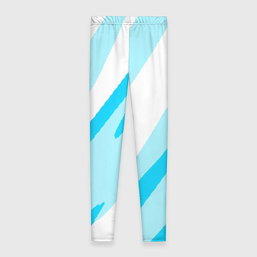 Женские легинсы Белый с голубым абстракция / 3D-принт – фото 2