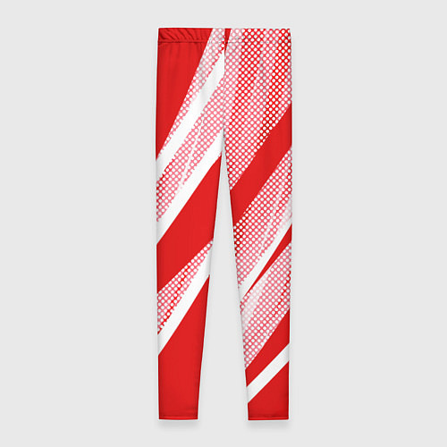 Женские легинсы Красно-белый абстракция с полосами / 3D-принт – фото 2