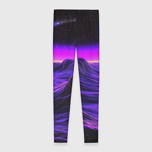 Женские легинсы Космический пейзаж и комета / 3D-принт – фото 2