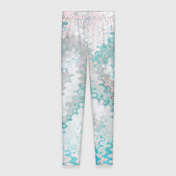 Леггинсы женские Серо-бирюзовый абстрактный, цвет: 3D-принт