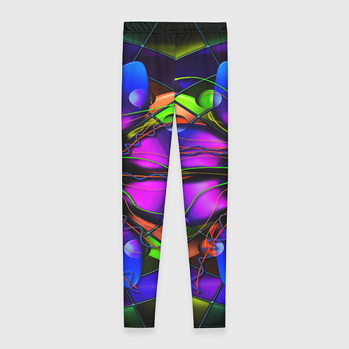 Женские легинсы Неоновая психоделика лепестки / 3D-принт – фото 2