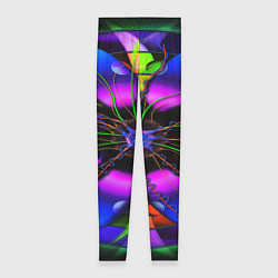Женские легинсы Неоновая психоделика лепестки