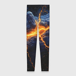 Леггинсы женские Молнии в разбитом небе, цвет: 3D-принт