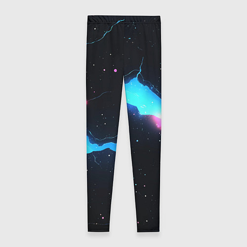 Женские легинсы Голубой разлом в черной текстуре / 3D-принт – фото 2