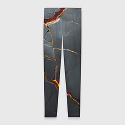 Леггинсы женские Серая текстура с золотым изломом, цвет: 3D-принт