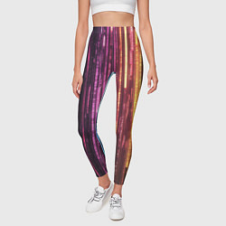 Леггинсы женские Неоновый и переливающийся киберпанк узор, цвет: 3D-принт — фото 2