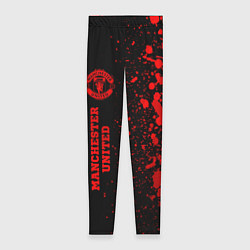 Леггинсы женские Manchester United - red gradient по-вертикали, цвет: 3D-принт