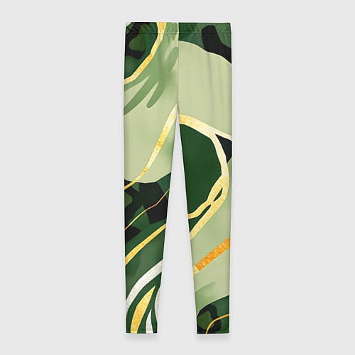 Женские легинсы Зеленый природный паттерн / 3D-принт – фото 2