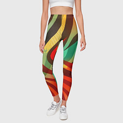 Леггинсы женские Жаркая полосатая абстракция, цвет: 3D-принт — фото 2