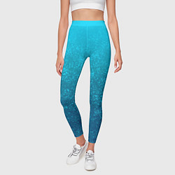 Леггинсы женские Лазурный голубой текстурный градиент, цвет: 3D-принт — фото 2
