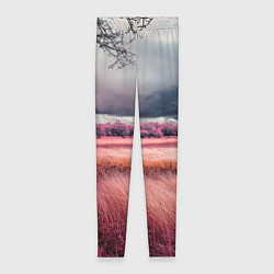 Женские легинсы Поле и деревья пейзаж - инфракрасный стиль