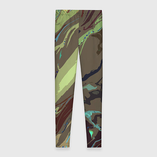Женские легинсы Абстракция тон хаки / 3D-принт – фото 2