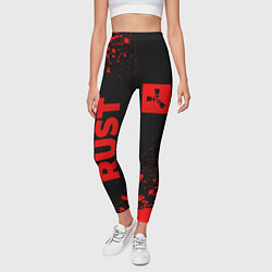 Леггинсы женские Rust - red gradient вертикально, цвет: 3D-принт — фото 2