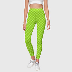 Леггинсы женские Салатовый паттерн в мелкий квадратик, цвет: 3D-принт — фото 2