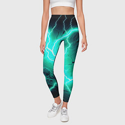 Леггинсы женские Color light blue black, цвет: 3D-принт — фото 2