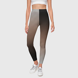 Леггинсы женские Чёрно-коричневый текстурный градиент пополам, цвет: 3D-принт — фото 2