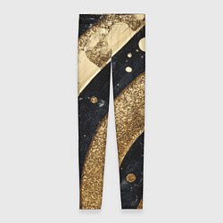 Леггинсы женские Выпуклая золотая текстура на черном, цвет: 3D-принт