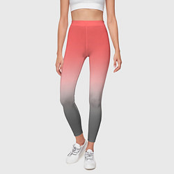 Леггинсы женские Бледный красно-серый градиент, цвет: 3D-принт — фото 2