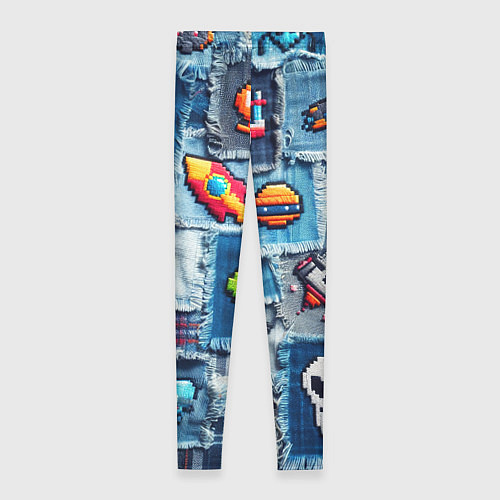 Женские легинсы Пиксельный космос / 3D-принт – фото 2