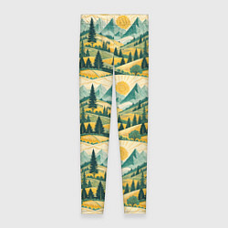 Женские легинсы Горные пейзажи ретро стиль