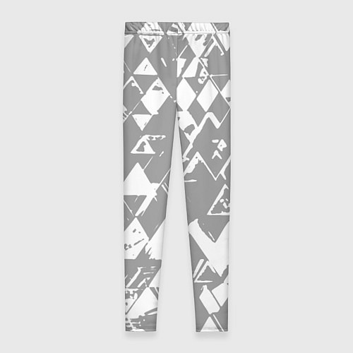 Женские легинсы Светлый серый геометричный паттерн / 3D-принт – фото 2