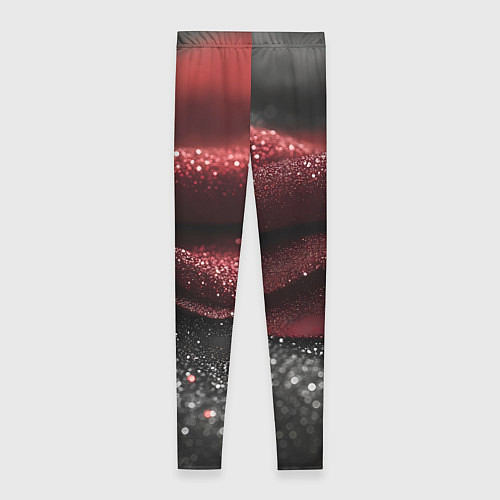 Женские легинсы Черно-красная волнистая текстура / 3D-принт – фото 2