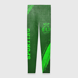 Леггинсы женские Sporting - green gradient вертикально, цвет: 3D-принт