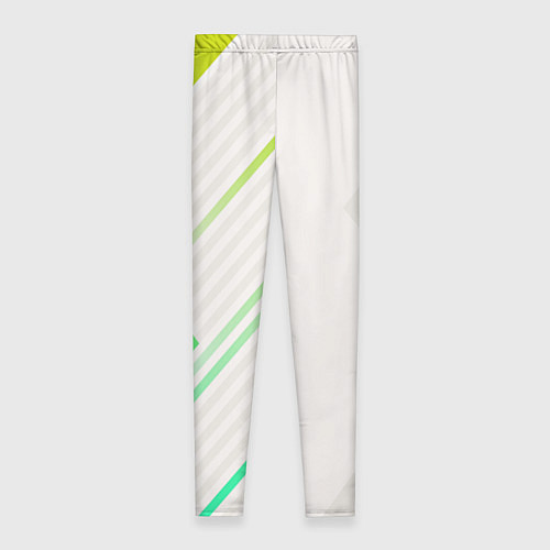 Женские легинсы Color white line green / 3D-принт – фото 2