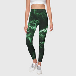 Леггинсы женские Lightning green line, цвет: 3D-принт — фото 2