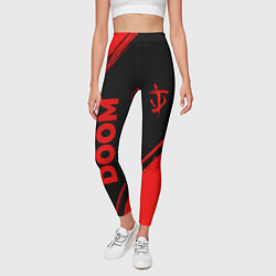 Леггинсы женские Doom - red gradient вертикально, цвет: 3D-принт — фото 2