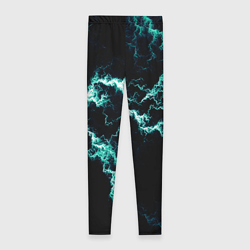 Женские легинсы Lightning light blue glow / 3D-принт – фото 2