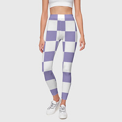 Леггинсы женские Квадраты фиолетовые, цвет: 3D-принт — фото 2