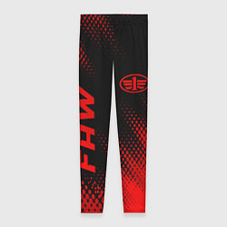 Леггинсы женские FAW - red gradient вертикально, цвет: 3D-принт