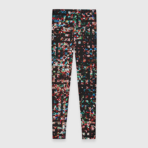 Женские легинсы Тёмный чёрно-красный мелкий квадрат / 3D-принт – фото 2