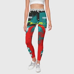 Леггинсы женские Cyberpunk 2077 гранж, цвет: 3D-принт — фото 2