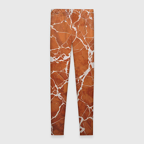 Женские легинсы Темно-оранжевый мрамор / 3D-принт – фото 2