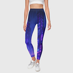 Леггинсы женские Одинокий город неона, цвет: 3D-принт — фото 2