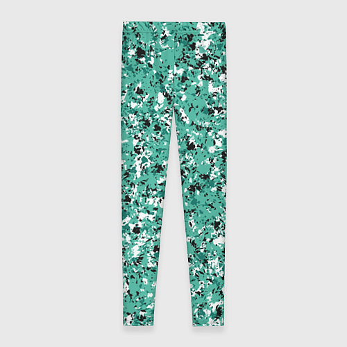 Женские легинсы Бирюзовый с чёрно-белыми пятнами / 3D-принт – фото 2