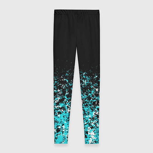 Женские легинсы Sport чёрно-голубой пятнистый / 3D-принт – фото 2