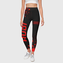 Леггинсы женские Audi - red gradient вертикально, цвет: 3D-принт — фото 2