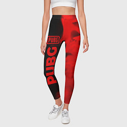Леггинсы женские PUBG - red gradient по-вертикали, цвет: 3D-принт — фото 2