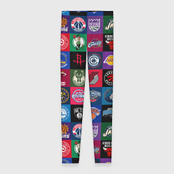 Леггинсы женские Команды НБА разноцветные, цвет: 3D-принт