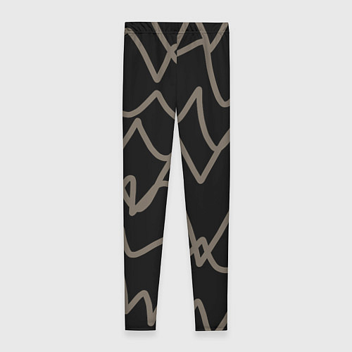 Женские легинсы Кривые рукописные линии чёрно-коричневый / 3D-принт – фото 2