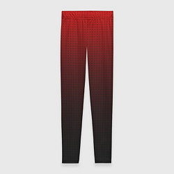 Леггинсы женские Из красного в чёрный градиент с точками, цвет: 3D-принт