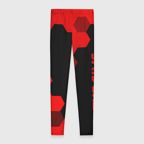 Женские легинсы The Sims - red gradient вертикально / 3D-принт – фото 2