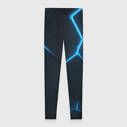 Женские легинсы Черные плиты с синим светом / 3D-принт – фото 2