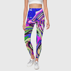 Леггинсы женские Абстракция пластика синий, цвет: 3D-принт — фото 2