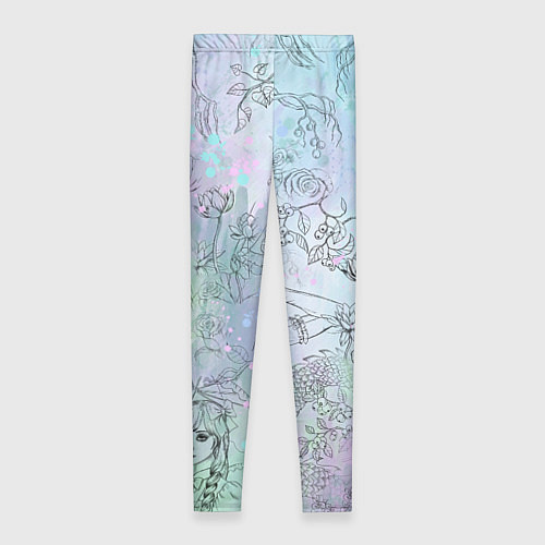 Женские легинсы Скетч японские дорамы / 3D-принт – фото 2