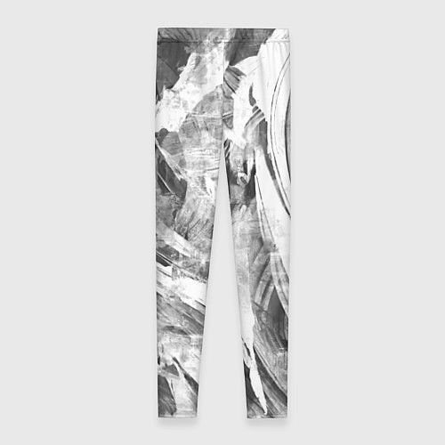 Женские легинсы Абстракция - grey and white swirls / 3D-принт – фото 2
